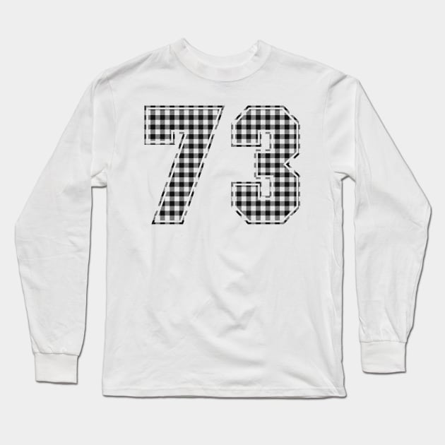 Plaid Number - 73 - Dark Long Sleeve T-Shirt by tavare